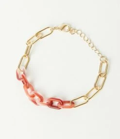 Pannee Gold & Red Chain Bracelet