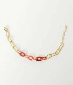 Pannee Gold & Red Chain Bracelet