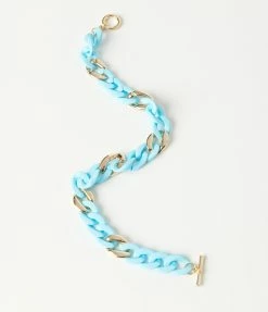 Pannee Blue & Gold Chain Necklace