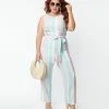 Hayden Plus Size Pastel Blue & Pink Stripe Jumpsuit