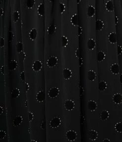 Unique Vintage Plus Size Black Flocked Sparkle Dot Buttercup Maxi Dress