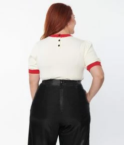 Unique Vintage Plus Size Ivory & Scottie Dog Farrow Sweater Clothing