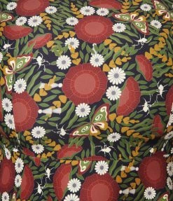 Katakomb Trending Plus Size Navy & Burgundy Botanical Print Jane Flare Dress