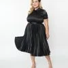 Katakomb Plus Size Black Vegan Leather Katherine Midi Dress Clothing