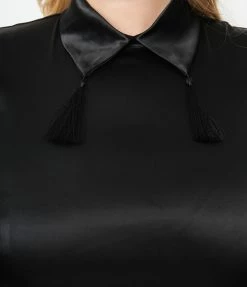 Katakomb Plus Size Black Vegan Leather Katherine Midi Dress Clothing