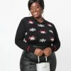 Unique Vintage Plus Size Holiday Bells & Snowflakes Sweater New Arrivals!