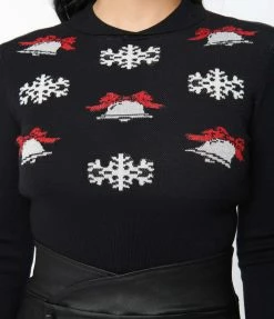 New Arrivals! Unique Vintage Holiday Bells & Snowflakes Sweater