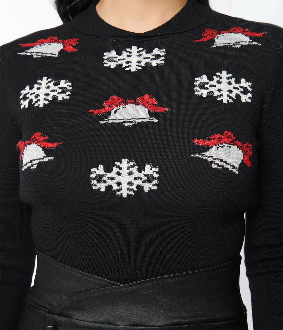 New Arrivals! Unique Vintage Holiday Bells & Snowflakes Sweater