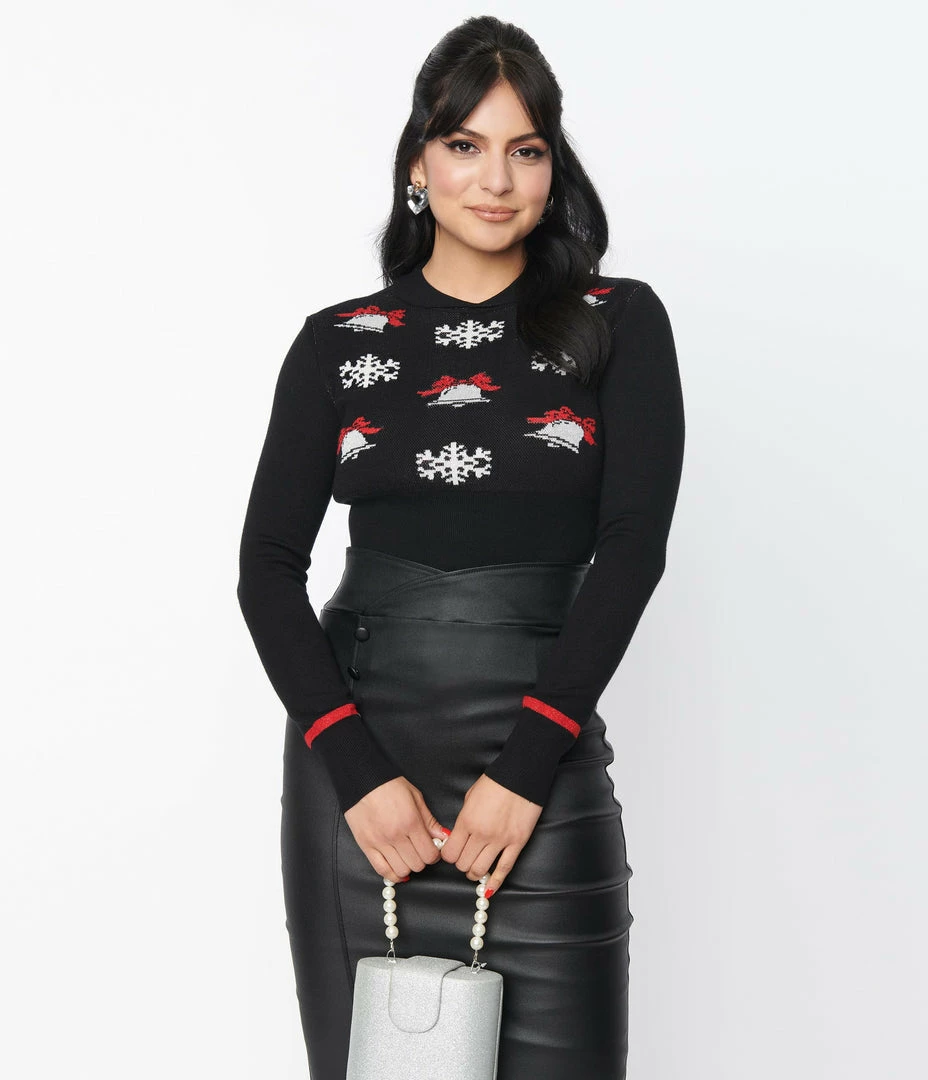 New Arrivals! Unique Vintage Holiday Bells & Snowflakes Sweater