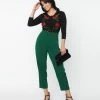 Unique Vintage Emerald Front Pleat Pants New Arrivals!