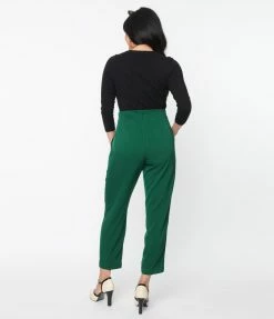 Unique Vintage Emerald Front Pleat Pants New Arrivals!