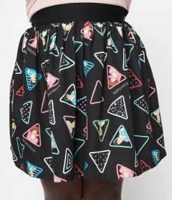 Sixteen Candles X Unique Vintage Plus Size Love Triangle Print Flare Skirt New Arrivals!