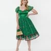 Clothing Unique Vintage Green Gingerbread Sprinkles Swing Dress