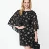 Clothing Smak Parlour Black & Silver Snowflake Social Climber Caftan