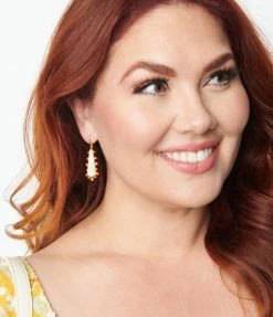 FAME Accessories Iridescent Teardrop & Orange Drop Earring Jewelry