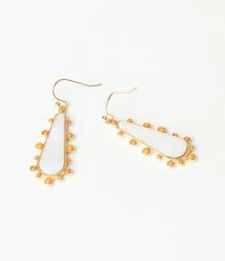 FAME Accessories Iridescent Teardrop & Orange Drop Earring Jewelry