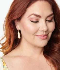 FAME Accessories Iridescent Teardrop & Orange Drop Earring Jewelry