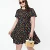 New Arrivals! Unique Vintage Plus Size Black & Multicolor Heart Fit & Flare Dress