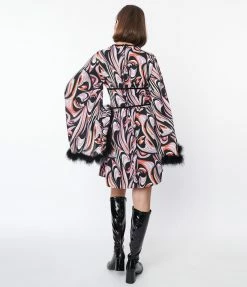 New Arrivals! Smak Parlour Black & Pink Psychedelic Print Mini Dress