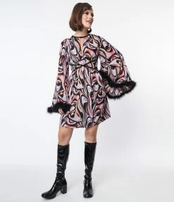 New Arrivals! Smak Parlour Black & Pink Psychedelic Print Mini Dress