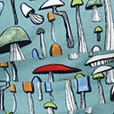 Unique Vintage Plus Size Sage Green & Mushroom Print Brionne Pinafore Skirt New Arrivals!