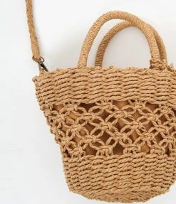 Anarchy Street Handbags Tan Braided Straw Tote Handbag
