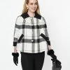 Unique Vintage Black & White Plaid Ahoy There Short Swing Coat