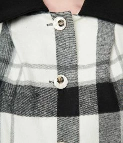 Unique Vintage Black & White Plaid Ahoy There Short Swing Coat