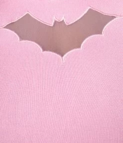Pop Soda Hell Bunny Plus Size Pink & Mesh Bat Keyhole Knit Top