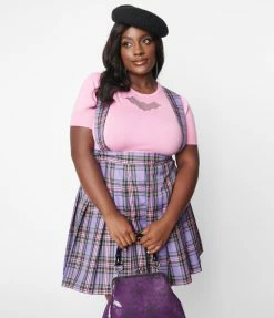 Pop Soda Hell Bunny Plus Size Pink & Mesh Bat Keyhole Knit Top