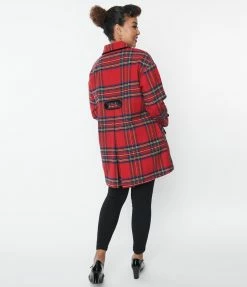 Pop Soda Clothing Hell Bunny Red Plaid Stanley Coat
