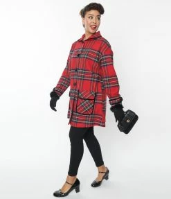 Pop Soda Clothing Hell Bunny Red Plaid Stanley Coat