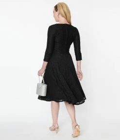 Unique Vintage Black Lace Gilda Swing Dress New Arrivals!