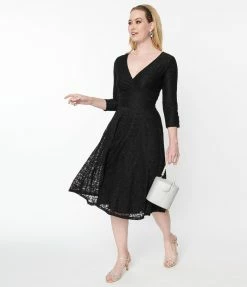 Unique Vintage Black Lace Gilda Swing Dress New Arrivals!