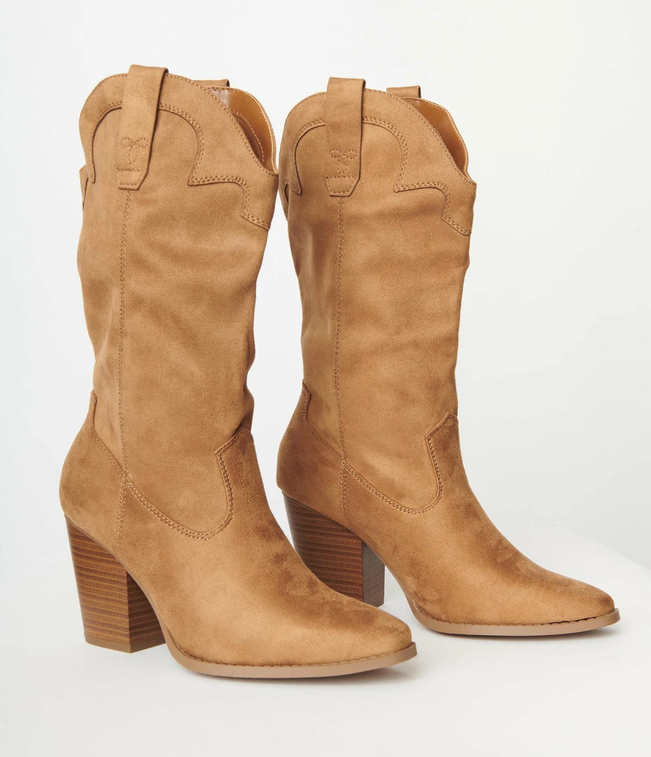 Fortune Dynamic Tan Suede Cowboy Boots New Arrivals!