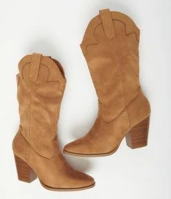 Fortune Dynamic Tan Suede Cowboy Boots New Arrivals!