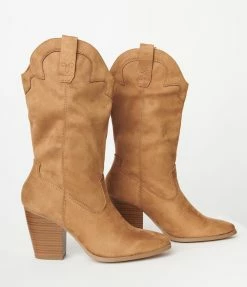 Fortune Dynamic Tan Suede Cowboy Boots New Arrivals!