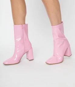 Fortune Dynamic New Arrivals! Pink Patent Ankle Gogo Boot