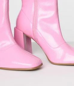Fortune Dynamic New Arrivals! Pink Patent Ankle Gogo Boot