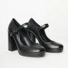 Fortune Dynamic New Arrivals! Black Leatherette Platform Mary Janes