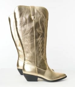 Fortune Dynamic Shoes Gold Metallic Cowboy Boot