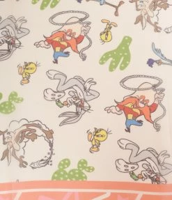 Looney Tunes X Unique Vintage All Star Characters Print Hair Scarf