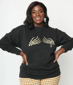 Murder Apparel Black Skeleton Hands Sweatshirt