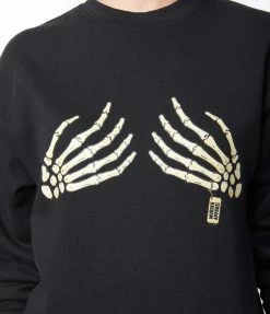 Murder Apparel Black Skeleton Hands Sweatshirt