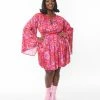 Smak Parlour Plus Size Pink Psychedelic Hearts Mini Dress New Arrivals!