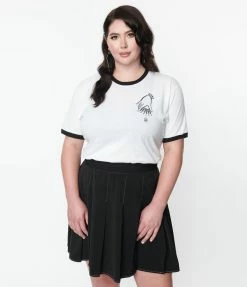 MISCHIEF MADE White & Black Dear Spider Fitted Ringer Tee Clothing