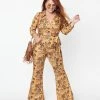 Unique Vintage Plus Size Western Toile Print Jumpsuit Trending