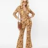 Trending Unique Vintage Western Toile Print Jumpsuit