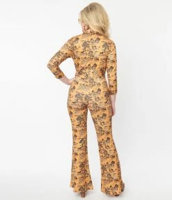 Trending Unique Vintage Western Toile Print Jumpsuit