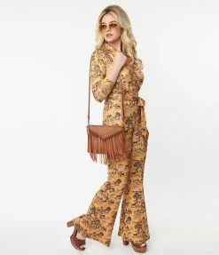 Trending Unique Vintage Western Toile Print Jumpsuit